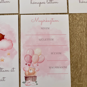 Baba mérföldkő kártyák � 10�15 cm � 1-11 hónap + különleges pillanatok babafotó kellék, babaváró ajándék - baba - mama - babafotózás - baba mérföldkő kártyák - Meska.hu