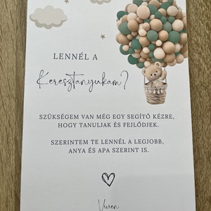 Keresztszülő felkérő lap  - baba - mama - keresztelő kellékek - keresztszülő felkérő - Meska.hu