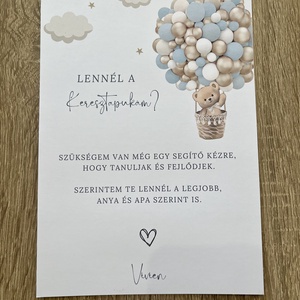 Keresztszülő felkérő lap  - baba - mama - keresztelő kellékek - keresztszülő felkérő - Meska.hu