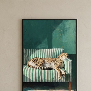 Pihenő gepárd falikép � elegáns modern állatos dekor, 42 � 30 cm, Otthon & Életmód, Dekoráció, Kép & Falikép, Poszter, , MESKA