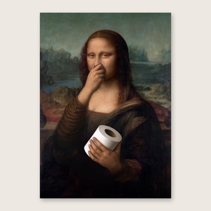 Mona Lisa WC-papírral poszter � humoros fürdőszobai falikép, 42�30 cm - otthon & életmód - dekoráció - kép & falikép - poszter - Meska.hu