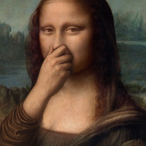 Mona Lisa WC-papírral poszter � humoros fürdőszobai falikép, 42�30 cm - otthon & életmód - dekoráció - kép & falikép - poszter - Meska.hu