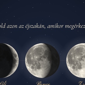 Holdfázis poszter � a Hold a gyerekek, unokák születésének éjszakáján, személyre szabott, 40�30 cm - otthon & életmód - dekoráció - kép & falikép - poszter - Meska.hu