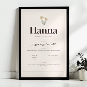A neved jelentése � névjelentés poszter névnappal és születési virággal, személyre szabott, 40�30 cm - Meska.hu
