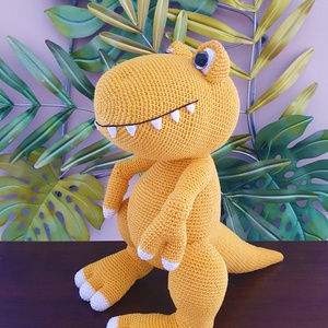 Horgolt dínó, T-rex, dinoszaurusz - játék & sport - plüssállat & játékfigura - plüss dínók - Meska.hu