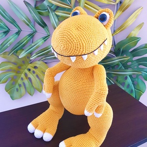 Horgolt dínó, T-rex, dinoszaurusz - játék & sport - plüssállat & játékfigura - plüss dínók - Meska.hu