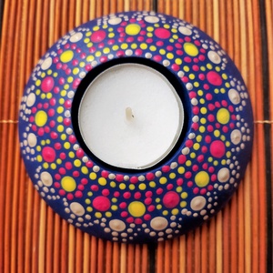 Kézzel festett mécsestartó - Meska.hu