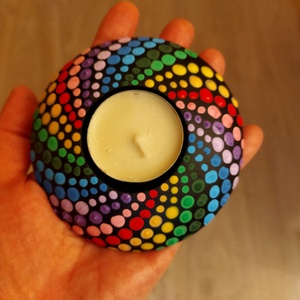 Színes mécsestartó  - Meska.hu