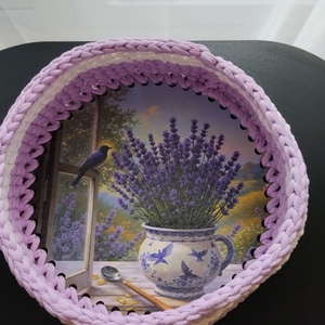 Horgolt kosárka - otthon & életmód - dekoráció - asztal és polc dekoráció - dekorációs tál, tartó - Meska.hu