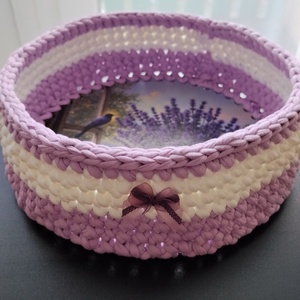 Horgolt kosárka - otthon & életmód - dekoráció - asztal és polc dekoráció - dekorációs tál, tartó - Meska.hu