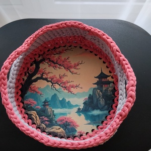 Horgolt kosárka, Otthon & Életmód, Dekoráció, Asztal és polc dekoráció, Dekorációs tál, tartó, Horgolás, MESKA