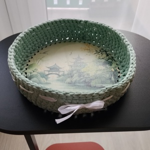 Horgolt kosárka - otthon & életmód - dekoráció - asztal és polc dekoráció - dekorációs tál, tartó - Meska.hu