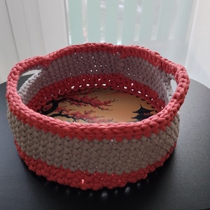 Horgolt kosárka - otthon & életmód - dekoráció - asztal és polc dekoráció - dekorációs tál, tartó - Meska.hu