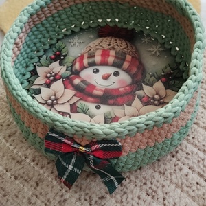 Horgolt kosárka, Otthon & Életmód, Dekoráció, Asztal és polc dekoráció, Dekorációs tál, tartó, Horgolás, MESKA