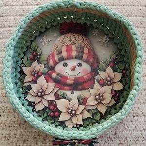 Horgolt kosárka - otthon & életmód - dekoráció - asztal és polc dekoráció - dekorációs tál, tartó - Meska.hu