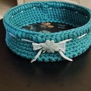 Horgolt kosárka - otthon & életmód - dekoráció - asztal és polc dekoráció - dekorációs tál, tartó - Meska.hu