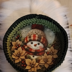 Horgolt kosárka - otthon & életmód - dekoráció - asztal és polc dekoráció - dekorációs tál, tartó - Meska.hu