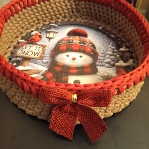 Horgolt kosárka - otthon & életmód - dekoráció - asztal és polc dekoráció - dekorációs tál, tartó - Meska.hu