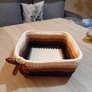 Horgolt kosárka - otthon & életmód - dekoráció - asztal és polc dekoráció - dekorációs tál, tartó - Meska.hu