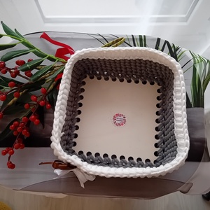 Horgolt kosárka - otthon & életmód - dekoráció - asztal és polc dekoráció - dekorációs tál, tartó - Meska.hu