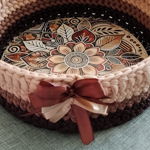 Horgolt kosárka, Otthon & Életmód, Dekoráció, Asztal és polc dekoráció, Dekorációs tál, tartó, Horgolás, MESKA