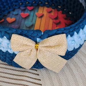Horgolt kosár 15x15 cm, Otthon & Életmód, Dekoráció, Asztal és polc dekoráció, Dekorációs tál, tartó, Horgolás, MESKA