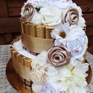 Merci torta ,csokitorta, Esküvő, Dekoráció, Asztaldísz, Virágkötés, Mindenmás, MESKA