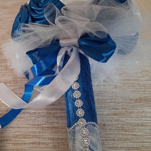 Királykék-fehér esküvői örökcsokor - esküvő - menyasszonyi- és dobócsokor - Meska.hu