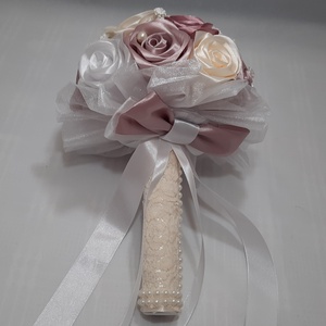 Mályva,ekrü,fehér színű örökcsokor - esküvő - menyasszonyi- és dobócsokor - Meska.hu