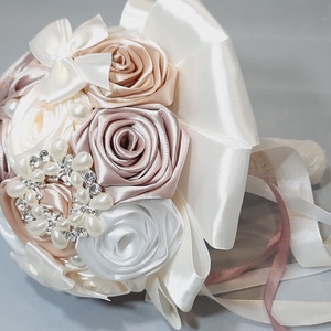 Rose gold,ekrü,púder színű örökcsokor - Meska.hu