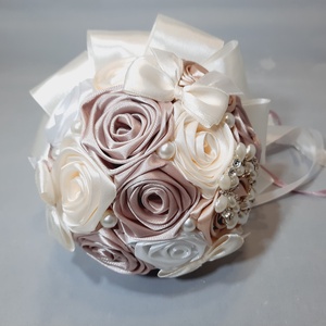 Rose gold,ekrü,púder színű örökcsokor - esküvő - menyasszonyi- és dobócsokor - Meska.hu