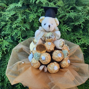 Rocher csokor ballagásra - otthon & életmód - dekoráció - virágdísz és tartó - csokor & virágdísz - Meska.hu