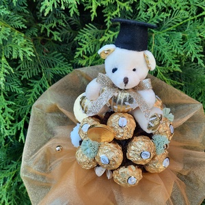 Rocher csokor ballagásra - otthon & életmód - dekoráció - virágdísz és tartó - csokor & virágdísz - Meska.hu