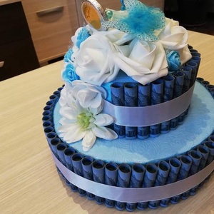 Pénztorta esküvői ajándékba - esküvő - dekoráció - asztaldísz - Meska.hu