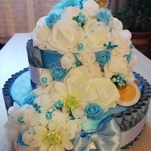 Pénztorta esküvői ajándékba - esküvő - dekoráció - asztaldísz - Meska.hu
