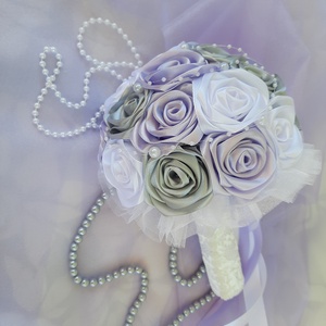 Örökcsokor levendulalila,ezüst,fehér színben - Meska.hu