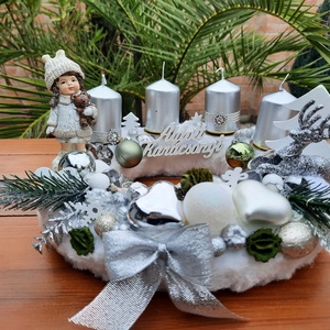 Adventi koszorú  - karácsony - karácsonyi lakásdekoráció - ünnepi asztaldekoráció - Meska.hu