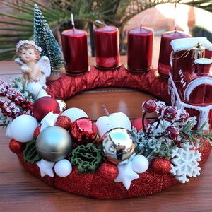 Adventi koszorú  - karácsony - adventi díszek - adventi koszorú - Meska.hu