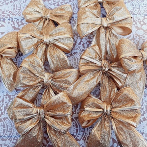 Karácsonyi masni rosegold színű , Karácsony, Karácsonyi lakásdekoráció, Karácsonyfadíszek, Virágkötés, MESKA