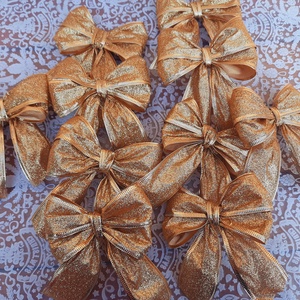 Karácsonyi masni rosegold színű  - karácsony - karácsonyi lakásdekoráció - karácsonyfadíszek - Meska.hu