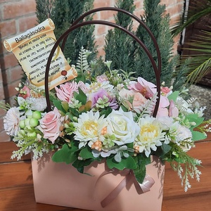 Virágtáska ballagási  - otthon & életmód - dekoráció - asztal és polc dekoráció - asztaldísz - Meska.hu