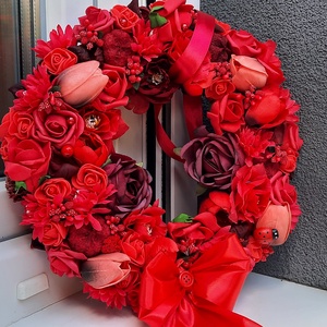 Piros ajtódísz  - otthon & életmód - dekoráció - ajtó- és ablak dekoráció - ajtódísz & kopogtató - Meska.hu