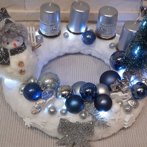 Hóemberes adventi koszorú  - karácsony - adventi díszek - adventi koszorú - Meska.hu