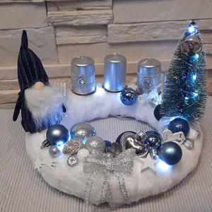 Hóemberes adventi koszorú  - karácsony - adventi díszek - adventi koszorú - Meska.hu
