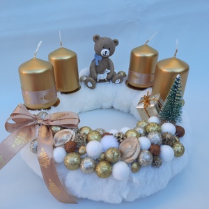 Macis adventi koszorú  - karácsony - adventi díszek - adventi koszorú - Meska.hu