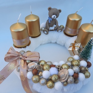 Macis adventi koszorú  - karácsony - adventi díszek - adventi koszorú - Meska.hu