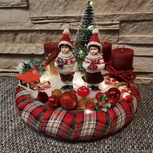 Adventi koszorú klasszikus színekkel - karácsony - adventi díszek - adventi koszorú - Meska.hu