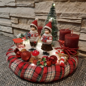 Adventi koszorú klasszikus színekkel - karácsony - adventi díszek - adventi koszorú - Meska.hu