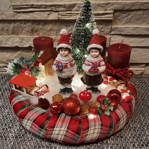 Adventi koszorú klasszikus színekkel - Meska.hu