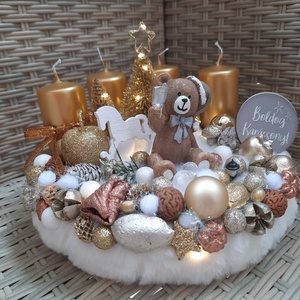 Macis adventi koszorú világító ledsorral  - Meska.hu